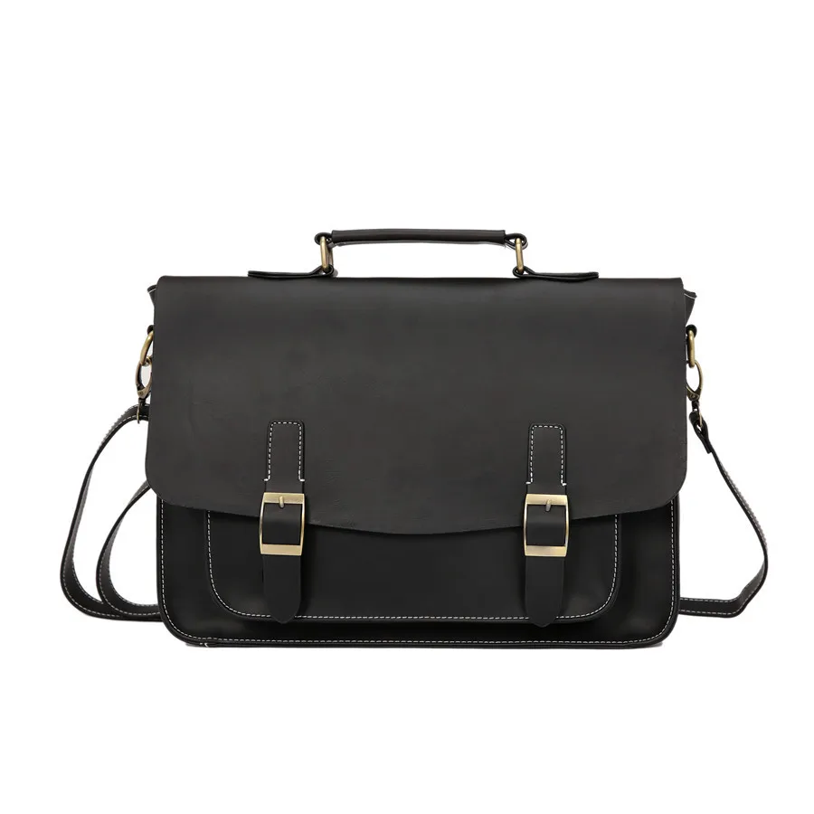GUMST Men's Briefcase Handbag Crazy Horse Pu Leather Messenger Travel Bag Business Men Tote Bags Man Casual Crossbody Briefcases