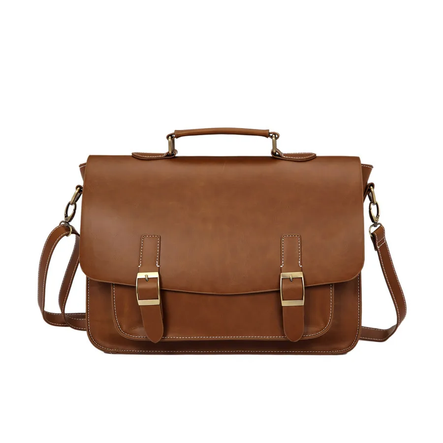 GUMST Men's Briefcase Handbag Crazy Horse Pu Leather Messenger Travel Bag Business Men Tote Bags Man Casual Crossbody Briefcases