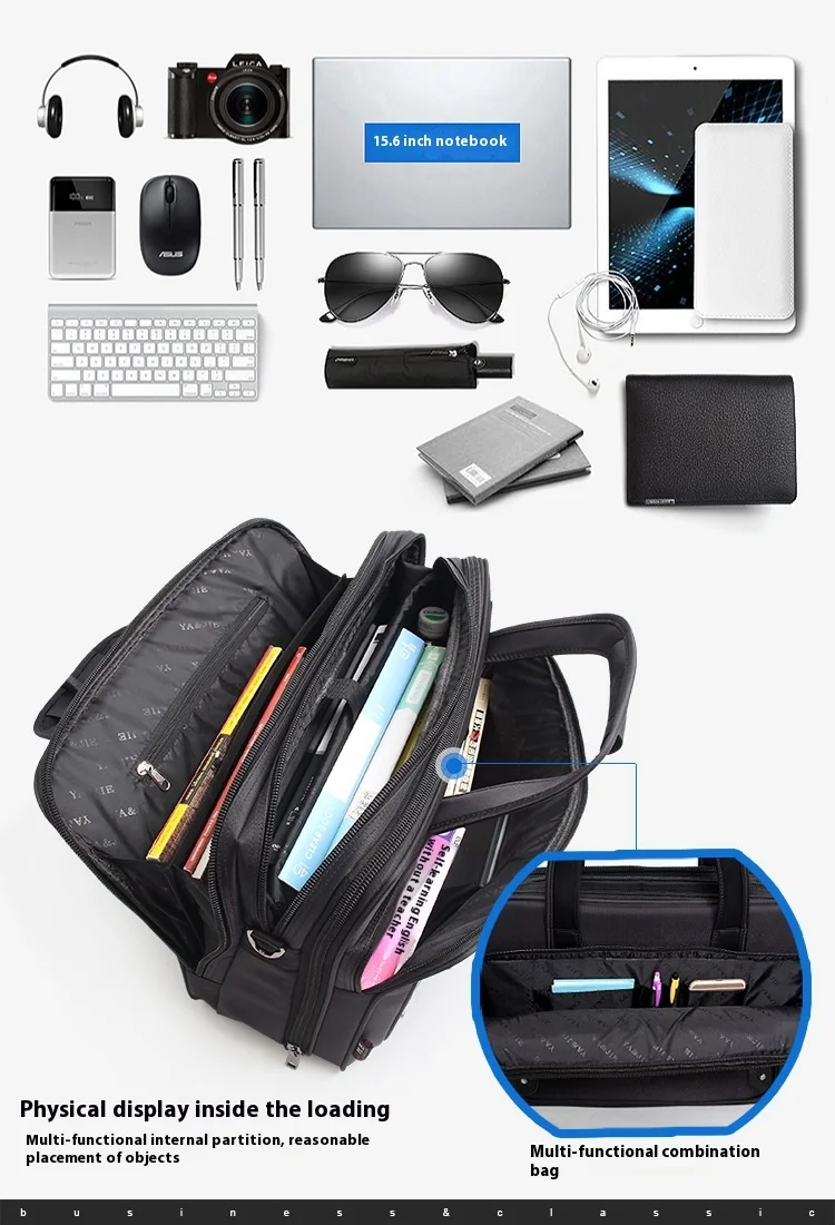 Large Capacity Briefcase Bag Men Business Bags 14 15.6 inch 17 inch 19 Laptop Bag Shoulder Bags Canvas Handbags Messenger Bag