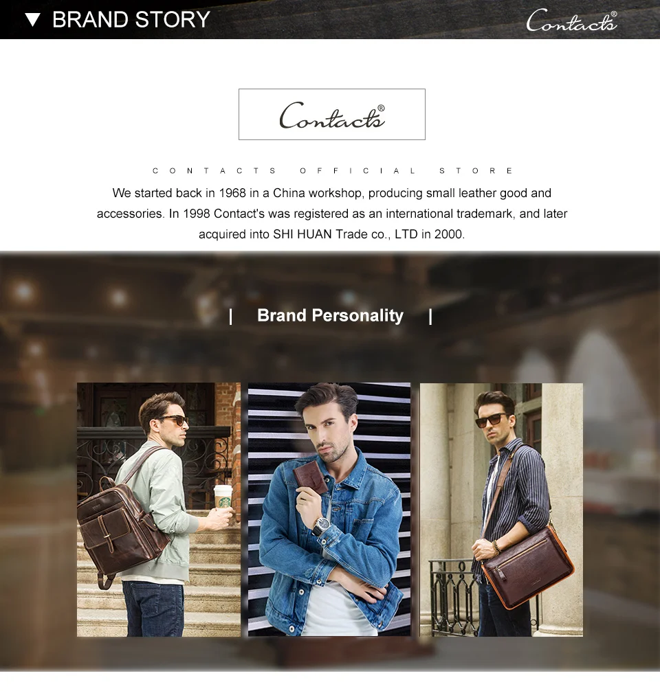 CONTACT'S crazy horse genuine leather men's bag vintage man shoulder bags for laptop messenger bags male bolsa crossbody handbag