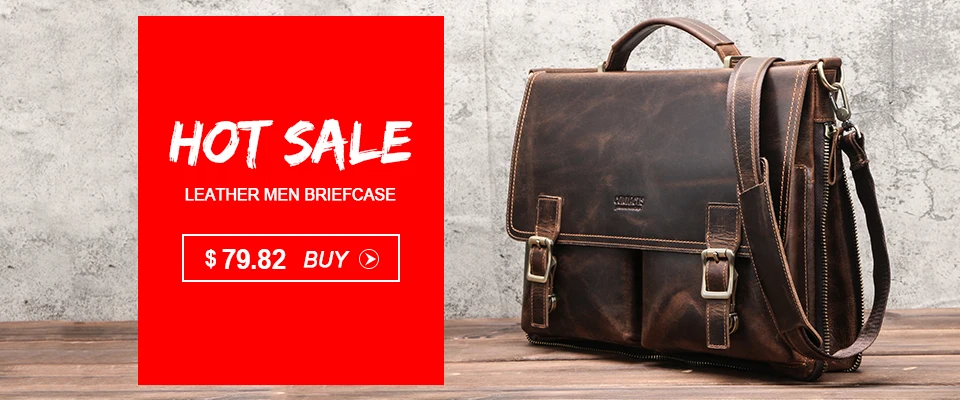 CONTACT'S crazy horse genuine leather men's bag vintage man shoulder bags for laptop messenger bags male bolsa crossbody handbag