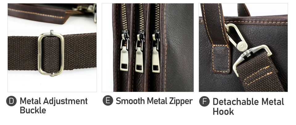 CONTACT'S Genuine Leather Sling Briefcase for Men Business Bags Male Shoulder Bag Men's Bag Tote Laptop Bags for 16" Macbook Pro