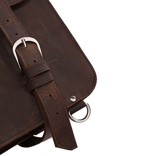 Vintage Crazy Horse Genuine Leather Men Briefcase Business Bag Large Leather Briefcase Male 17' Laptop Case Shoulder Bag Office