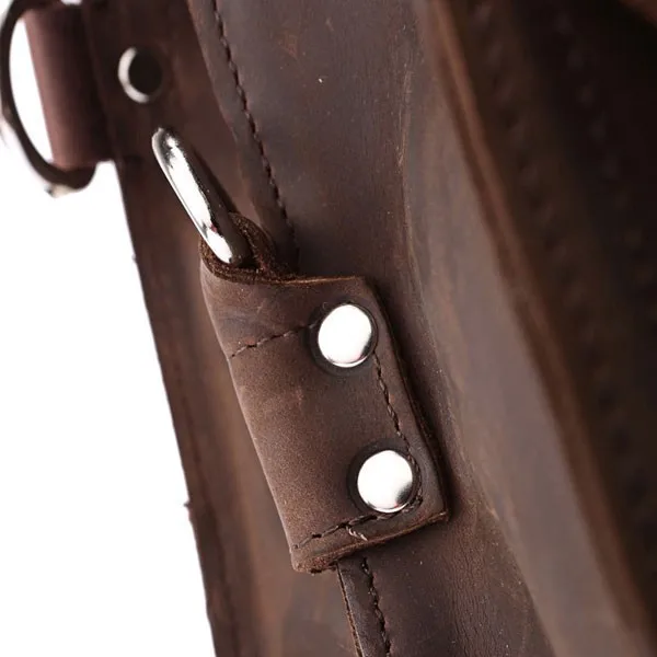 Vintage Crazy Horse Genuine Leather Men Briefcase Business Bag Large Leather Briefcase Male 17' Laptop Case Shoulder Bag Office