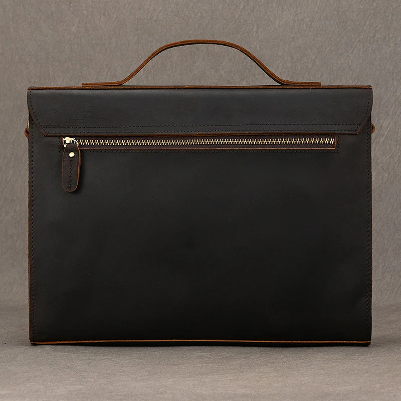 Luufan Genuine Leather Men's Briefcase Bag Fit 14" Laptop Business Handbags Daily Working Tote Cow Leather Male Computer bags