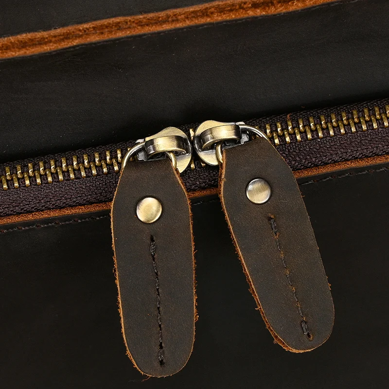 Luufan Genuine Leather Men's Briefcase Bag Fit 14" Laptop Business Handbags Daily Working Tote Cow Leather Male Computer bags