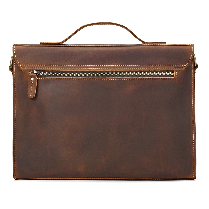 Luufan Genuine Leather Men's Briefcase Bag Fit 14" Laptop Business Handbags Daily Working Tote Cow Leather Male Computer bags