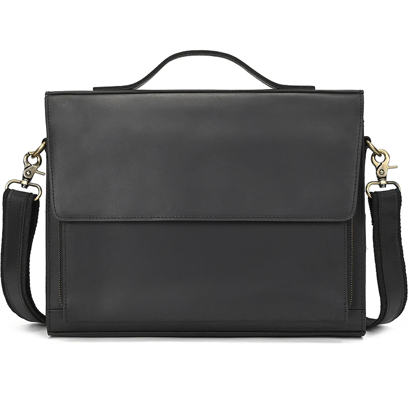Luufan Genuine Leather Men's Briefcase Bag Fit 14" Laptop Business Handbags Daily Working Tote Cow Leather Male Computer bags