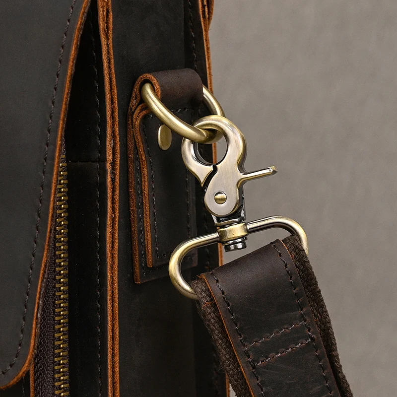 Luufan Genuine Leather Men's Briefcase Bag Fit 14" Laptop Business Handbags Daily Working Tote Cow Leather Male Computer bags