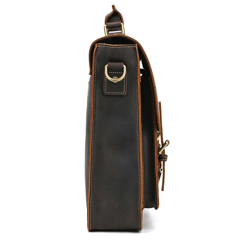 Newsbirds Large Capacity Men's Leather Bag Real Cowskin Men Briefcase Bag Laptop Business Bag For 15.6 Inch PC Computer Bag Male