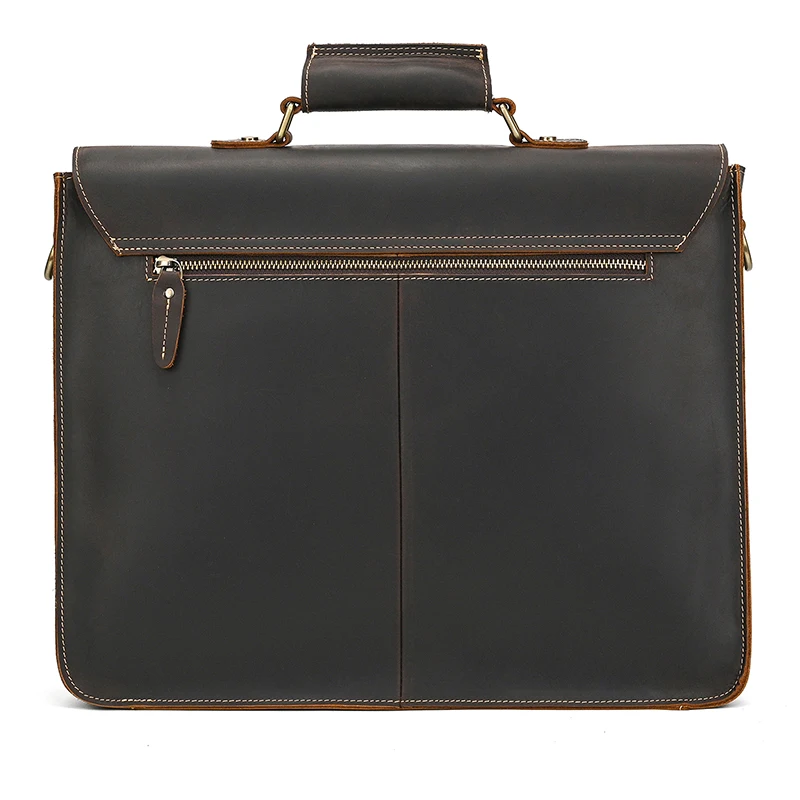 Newsbirds Large Capacity Men's Leather Bag Real Cowskin Men Briefcase Bag Laptop Business Bag For 15.6 Inch PC Computer Bag Male