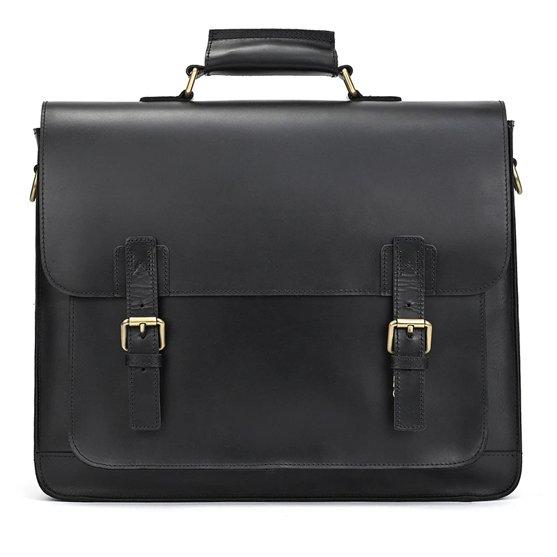 Newsbirds Large Capacity Men's Leather Bag Real Cowskin Men Briefcase Bag Laptop Business Bag For 15.6 Inch PC Computer Bag Male