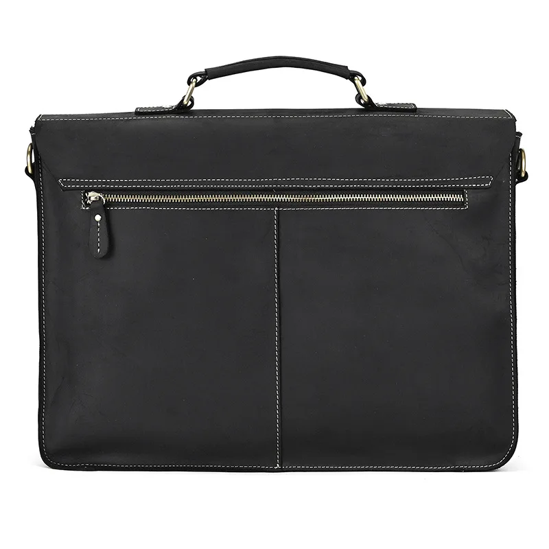 Luufan Men Business Briefcase Genuine Leather 15 inch Laptop Bag Cow Leather Messenger Shoulder Bag Compute Bag For Man Bag Tote