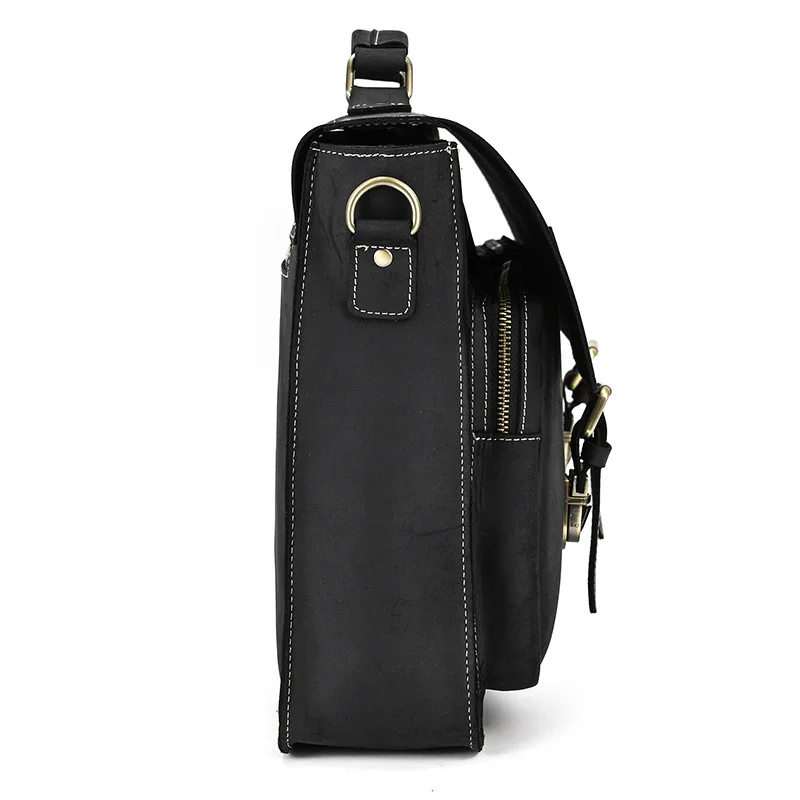Luufan Men Business Briefcase Genuine Leather 15 inch Laptop Bag Cow Leather Messenger Shoulder Bag Compute Bag For Man Bag Tote