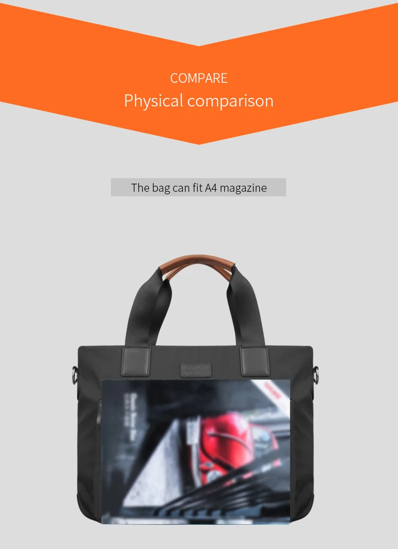 BJIAX New Men Bag Horizontal Business Casual Handbag Nylon Oxford Cloth Canvas Bag Crossbody Bag Briefcase