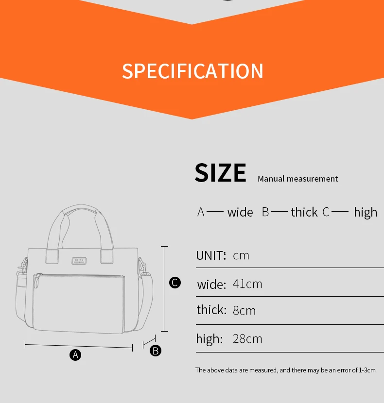 BJIAX New Men Bag Horizontal Business Casual Handbag Nylon Oxford Cloth Canvas Bag Crossbody Bag Briefcase