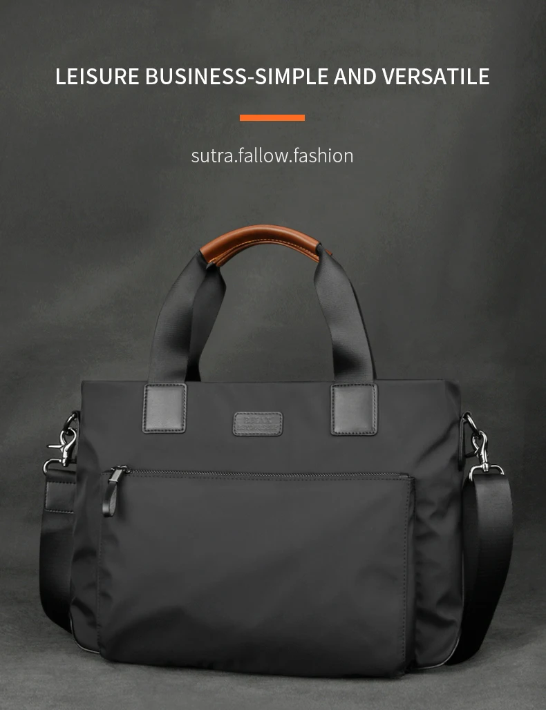 BJIAX New Men Bag Horizontal Business Casual Handbag Nylon Oxford Cloth Canvas Bag Crossbody Bag Briefcase