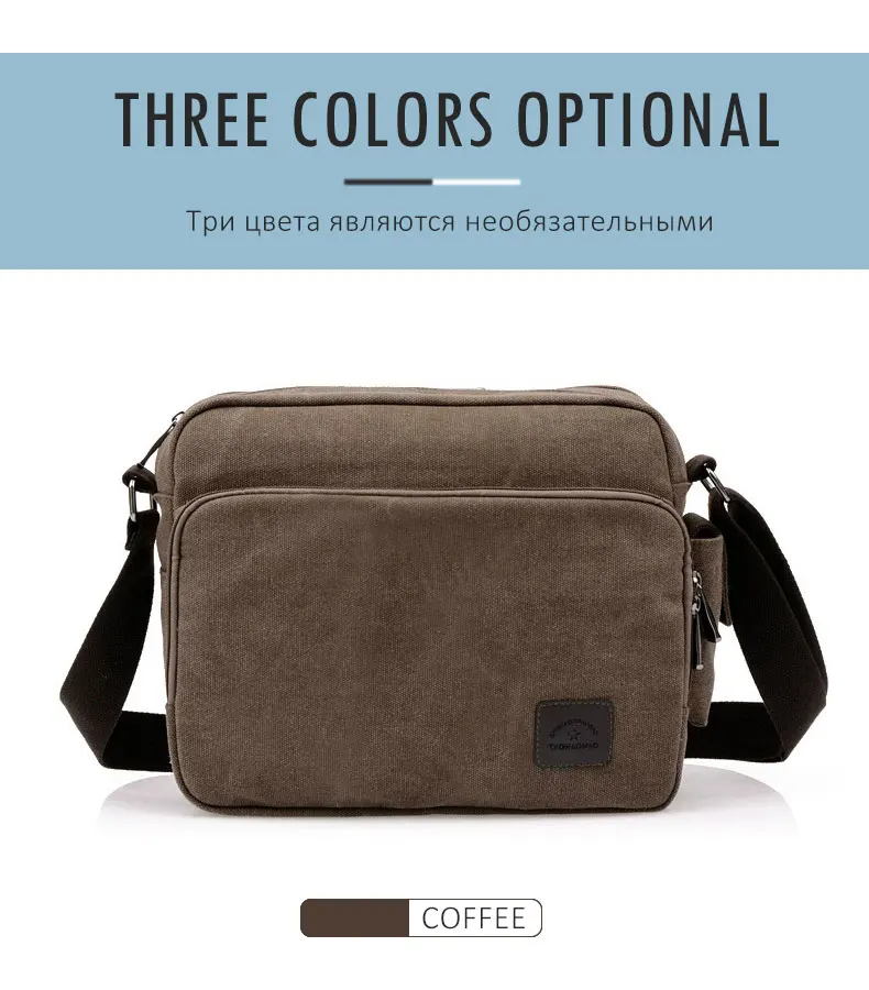 Canvas Bag Men Vintage Cross Body Shoulder Bag Multifunction Casual Travel Messenger Wallet Bolso Outdoor Travel Bag Briefcases