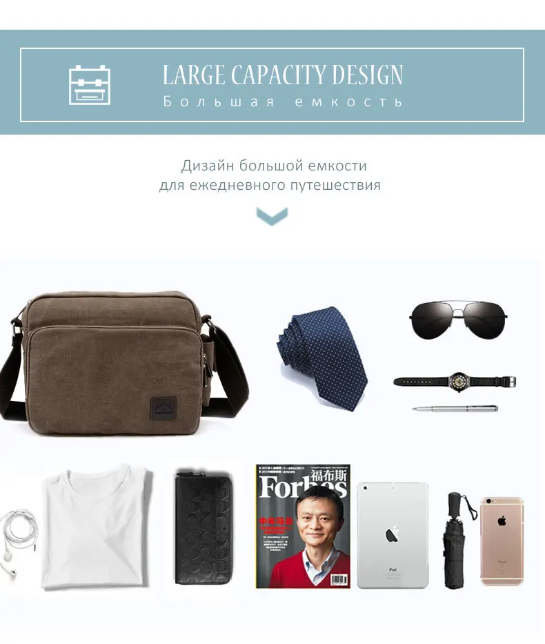 Canvas Bag Men Vintage Cross Body Shoulder Bag Multifunction Casual Travel Messenger Wallet Bolso Outdoor Travel Bag Briefcases