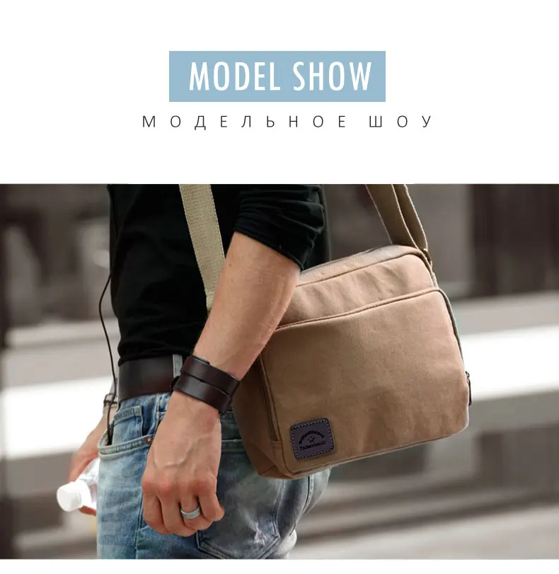 Canvas Bag Men Vintage Cross Body Shoulder Bag Multifunction Casual Travel Messenger Wallet Bolso Outdoor Travel Bag Briefcases