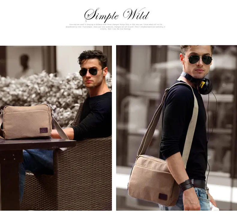 Canvas Bag Men Vintage Cross Body Shoulder Bag Multifunction Casual Travel Messenger Wallet Bolso Outdoor Travel Bag Briefcases