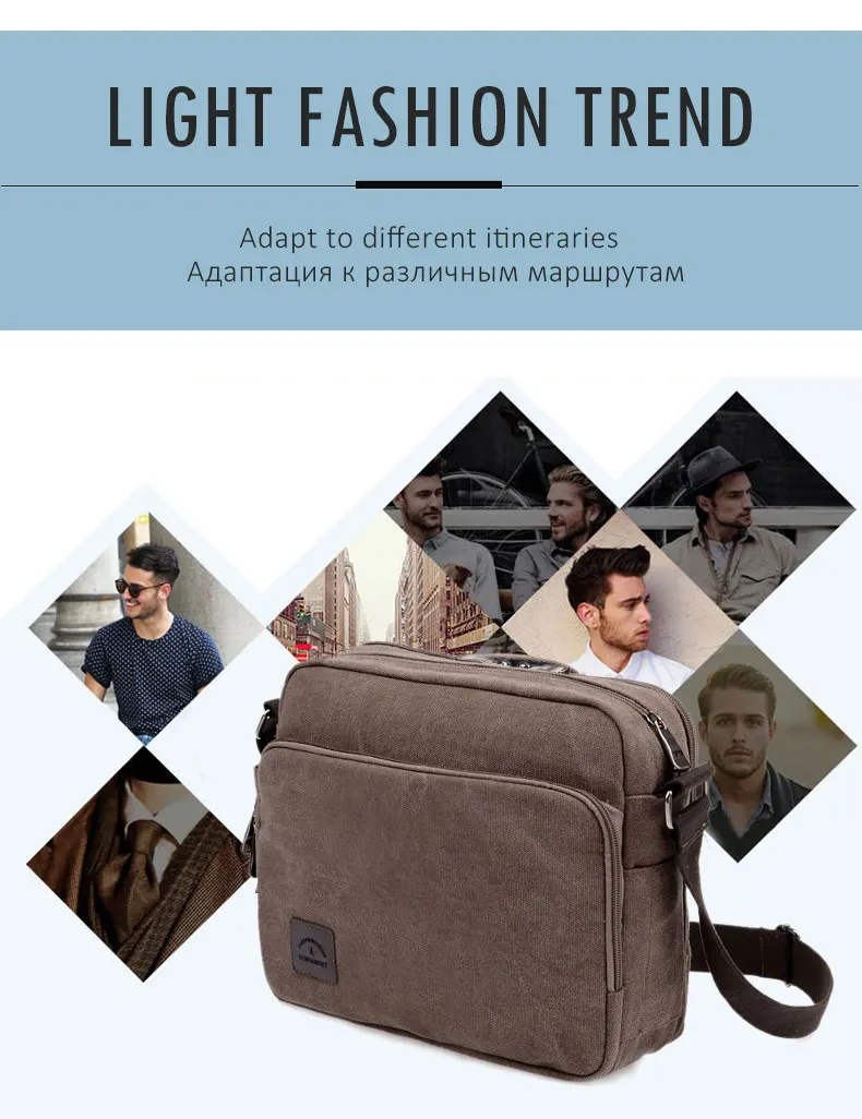 Canvas Bag Men Vintage Cross Body Shoulder Bag Multifunction Casual Travel Messenger Wallet Bolso Outdoor Travel Bag Briefcases