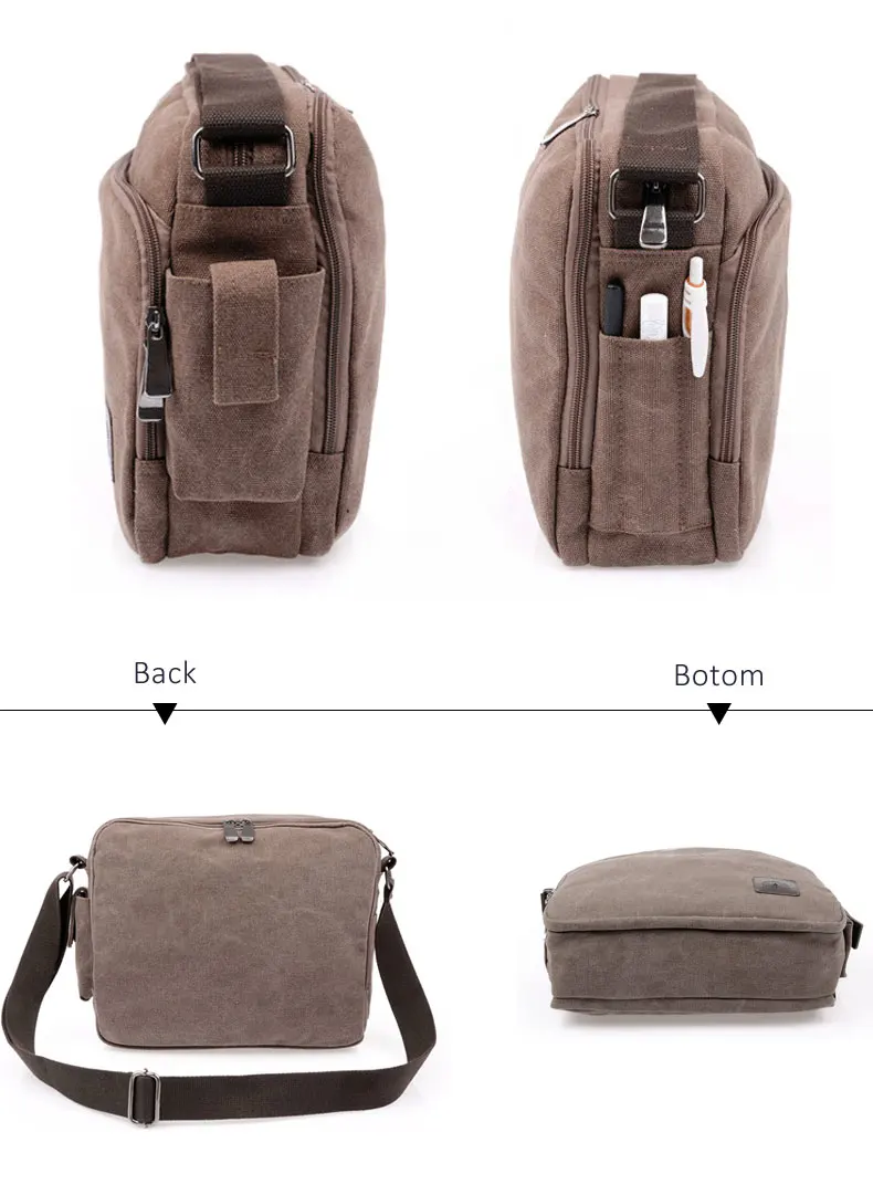 Canvas Bag Men Vintage Cross Body Shoulder Bag Multifunction Casual Travel Messenger Wallet Bolso Outdoor Travel Bag Briefcases
