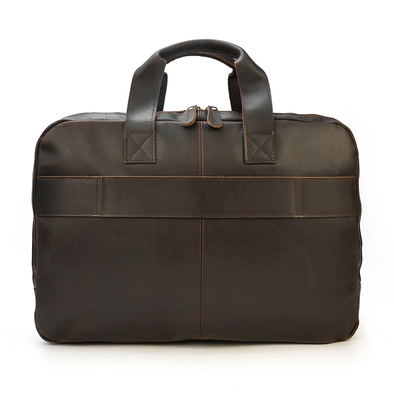 17.3 Inch Laptop Briefcase Genuien Leather Laptop Bag Business Travel Tote Bags Handbags For Men Male Large Brief Case Bag Retro