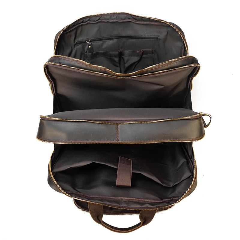 17.3 Inch Laptop Briefcase Genuien Leather Laptop Bag Business Travel Tote Bags Handbags For Men Male Large Brief Case Bag Retro