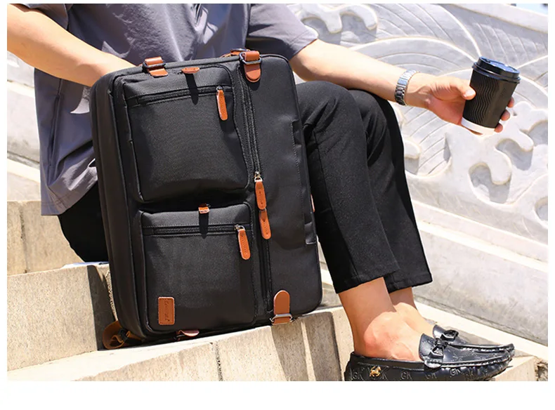 17 Inch Convertible Briefcase Men Business Handbag Messenger Bag Casual Laptop Multifunctional Travel Bags For Male Big XA161ZC