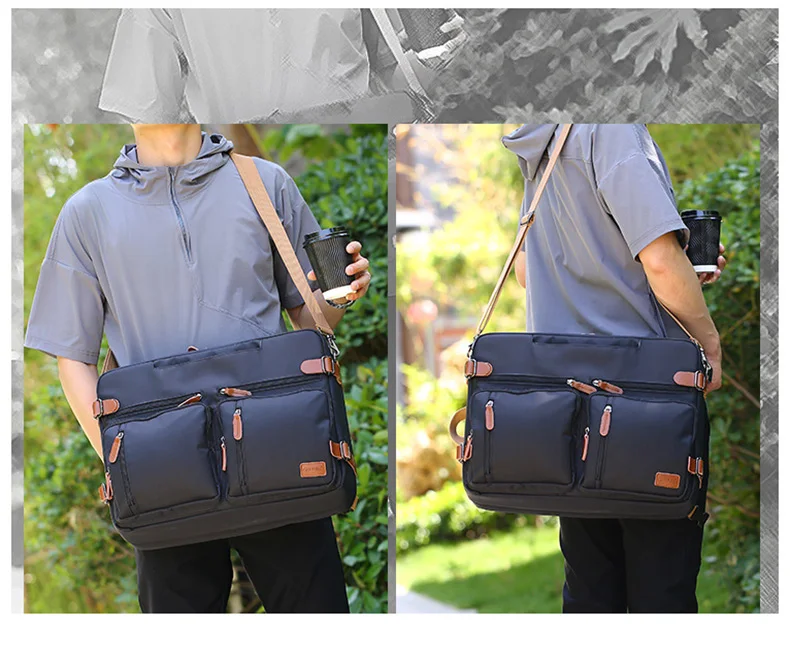 17 Inch Convertible Briefcase Men Business Handbag Messenger Bag Casual Laptop Multifunctional Travel Bags For Male Big XA161ZC