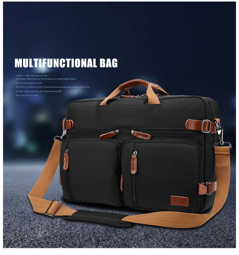 17 Inch Convertible Briefcase Men Business Handbag Messenger Bag Casual Laptop Multifunctional Travel Bags For Male Big XA161ZC