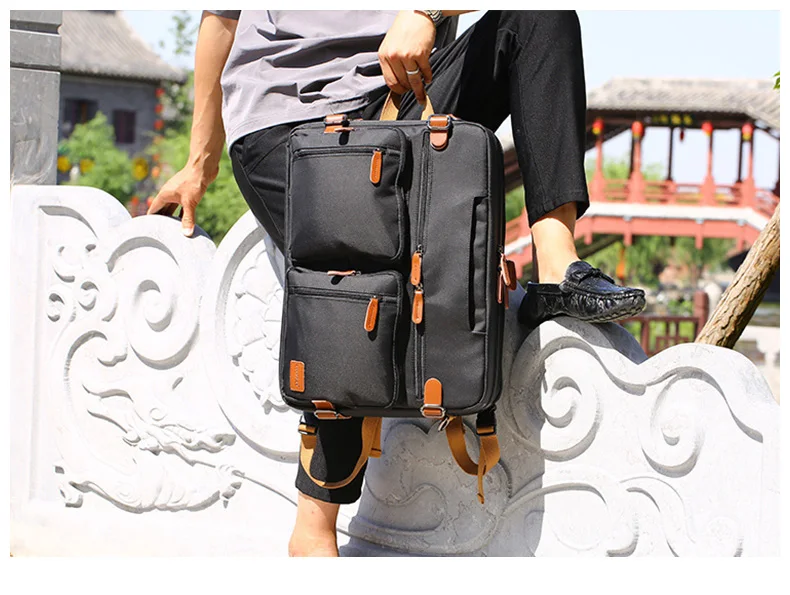 17 Inch Convertible Briefcase Men Business Handbag Messenger Bag Casual Laptop Multifunctional Travel Bags For Male Big XA161ZC