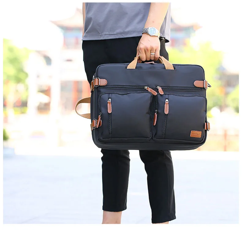 17 Inch Convertible Briefcase Men Business Handbag Messenger Bag Casual Laptop Multifunctional Travel Bags For Male Big XA161ZC