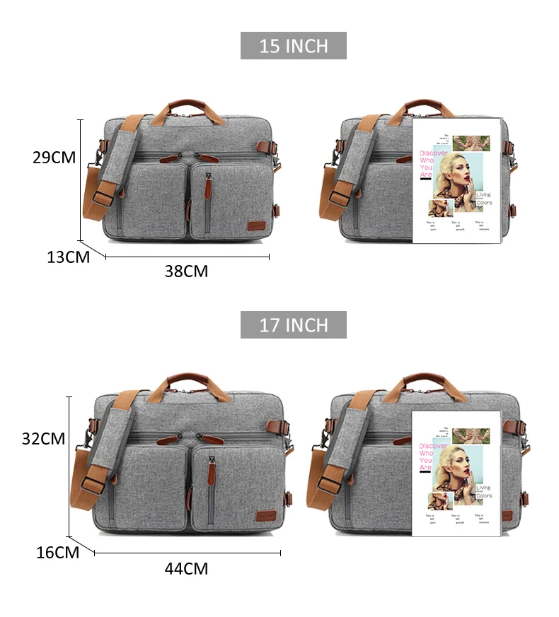 17 Inch Convertible Briefcase Men Business Handbag Messenger Bag Casual Laptop Multifunctional Travel Bags For Male Big XA161ZC