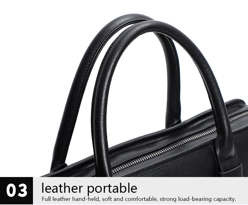 Coffee / Black Men Bag Handbag Genuine Leather Laptop Briefcase Male Shoulder Messenger Bags Large Capacity Men Briefcases