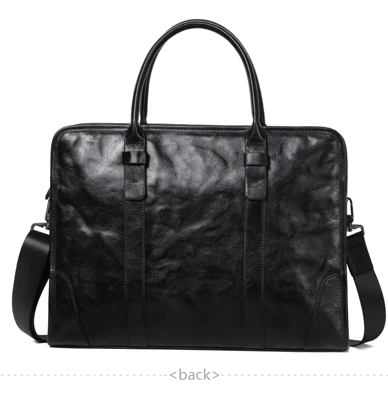 Coffee / Black Men Bag Handbag Genuine Leather Laptop Briefcase Male Shoulder Messenger Bags Large Capacity Men Briefcases