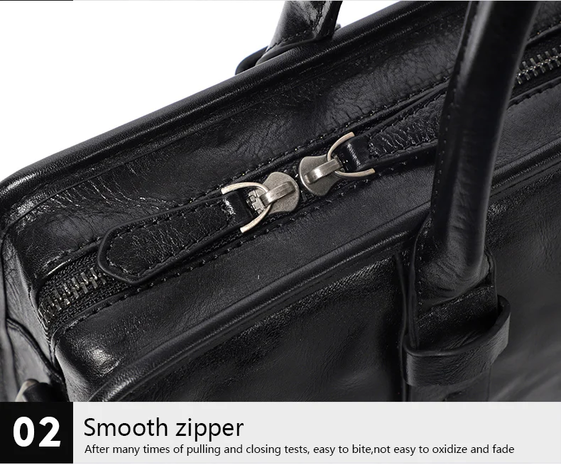 Coffee / Black Men Bag Handbag Genuine Leather Laptop Briefcase Male Shoulder Messenger Bags Large Capacity Men Briefcases