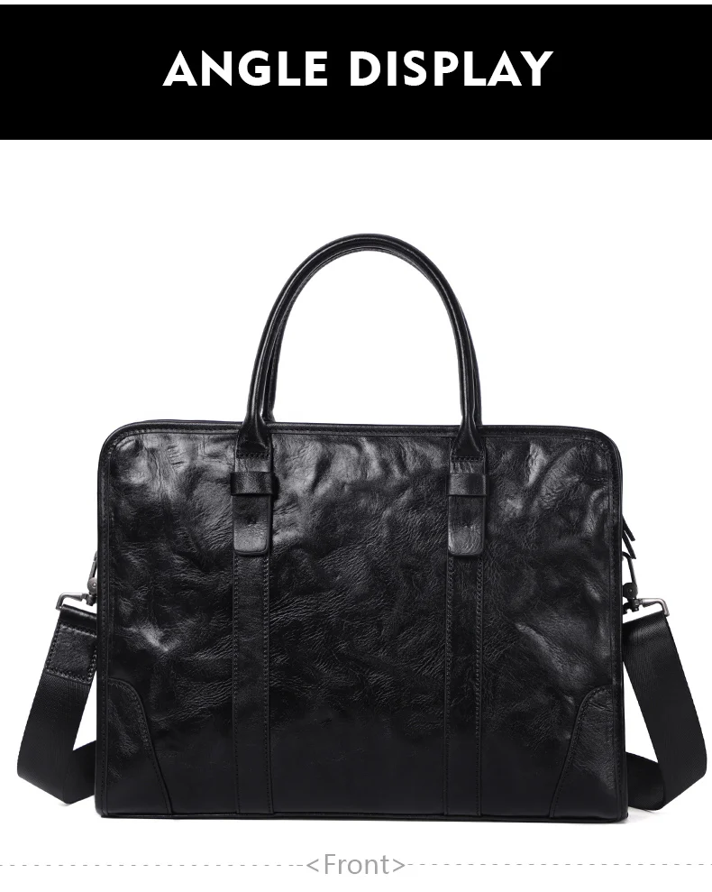 Coffee / Black Men Bag Handbag Genuine Leather Laptop Briefcase Male Shoulder Messenger Bags Large Capacity Men Briefcases