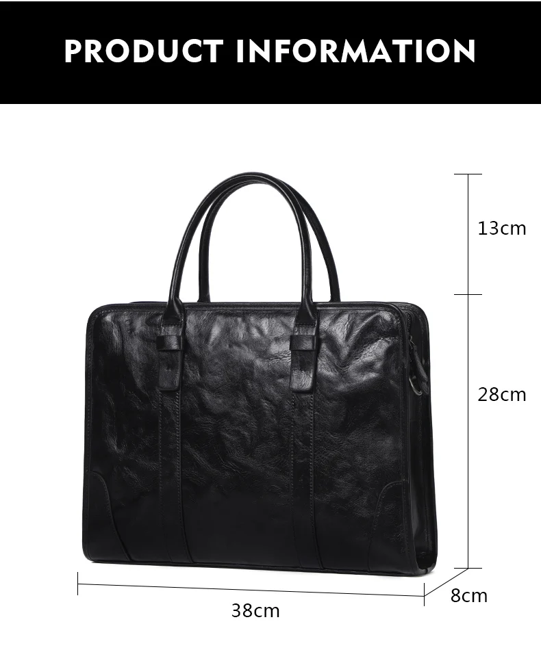 Coffee / Black Men Bag Handbag Genuine Leather Laptop Briefcase Male Shoulder Messenger Bags Large Capacity Men Briefcases