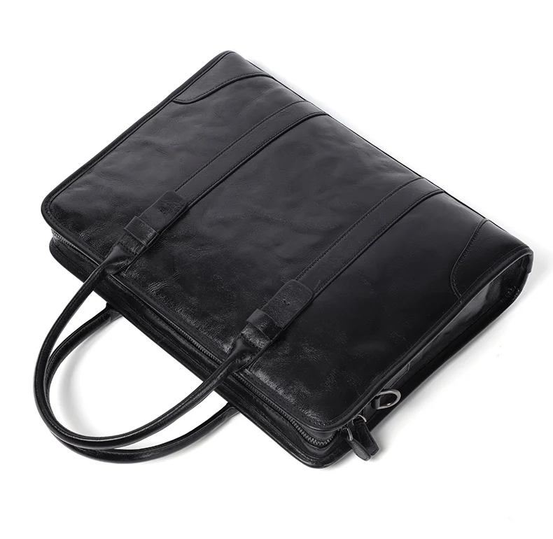 Coffee / Black Men Bag Handbag Genuine Leather Laptop Briefcase Male Shoulder Messenger Bags Large Capacity Men Briefcases