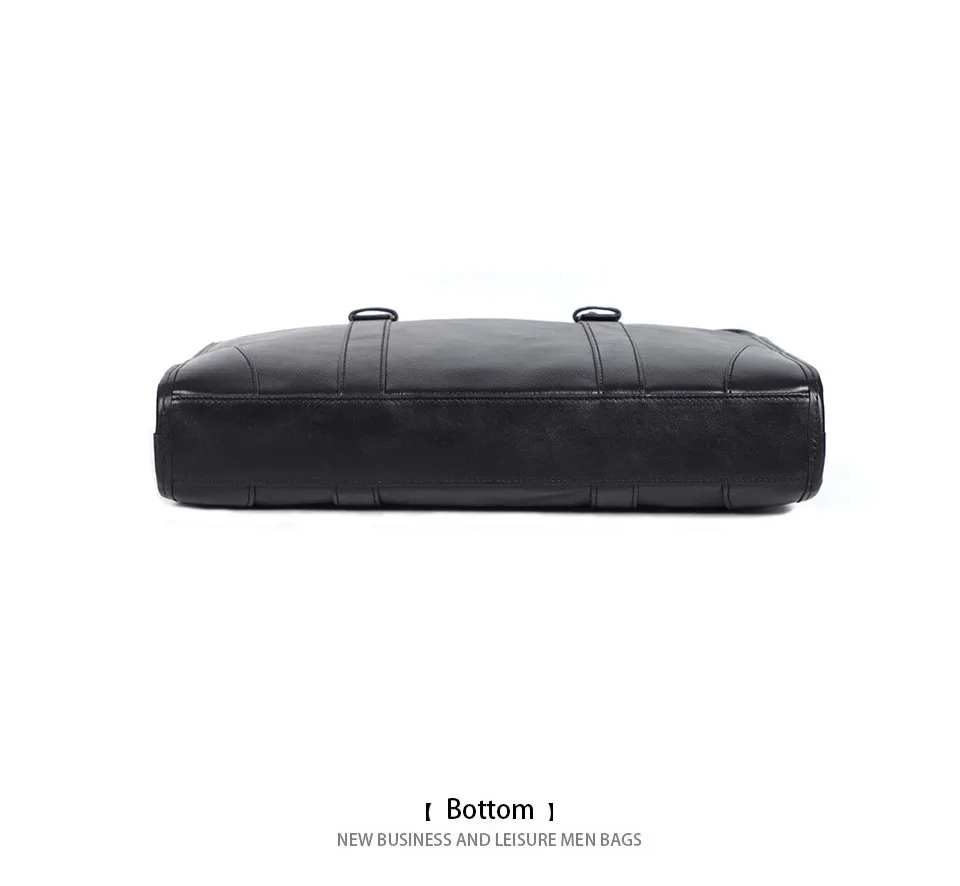 Coffee / Black Men Bag Handbag Genuine Leather Laptop Briefcase Male Shoulder Messenger Bags Large Capacity Men Briefcases
