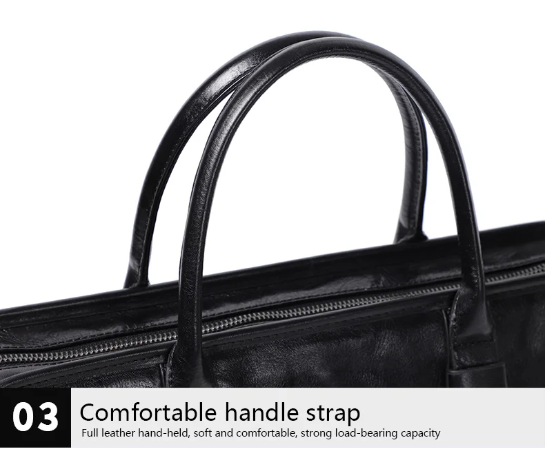 Coffee / Black Men Bag Handbag Genuine Leather Laptop Briefcase Male Shoulder Messenger Bags Large Capacity Men Briefcases
