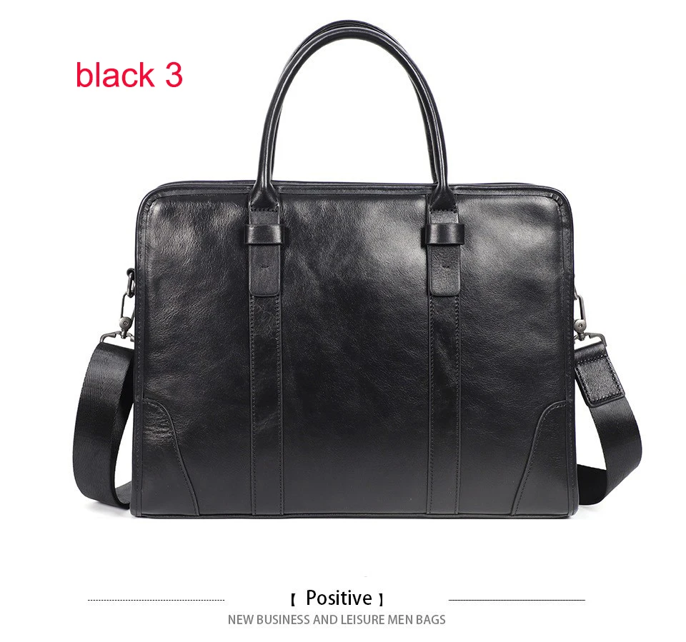 Coffee / Black Men Bag Handbag Genuine Leather Laptop Briefcase Male Shoulder Messenger Bags Large Capacity Men Briefcases