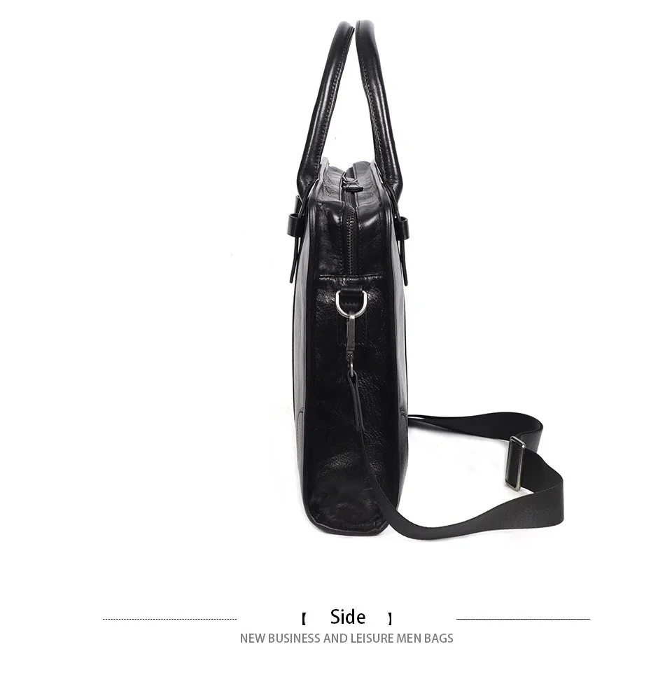 Coffee / Black Men Bag Handbag Genuine Leather Laptop Briefcase Male Shoulder Messenger Bags Large Capacity Men Briefcases