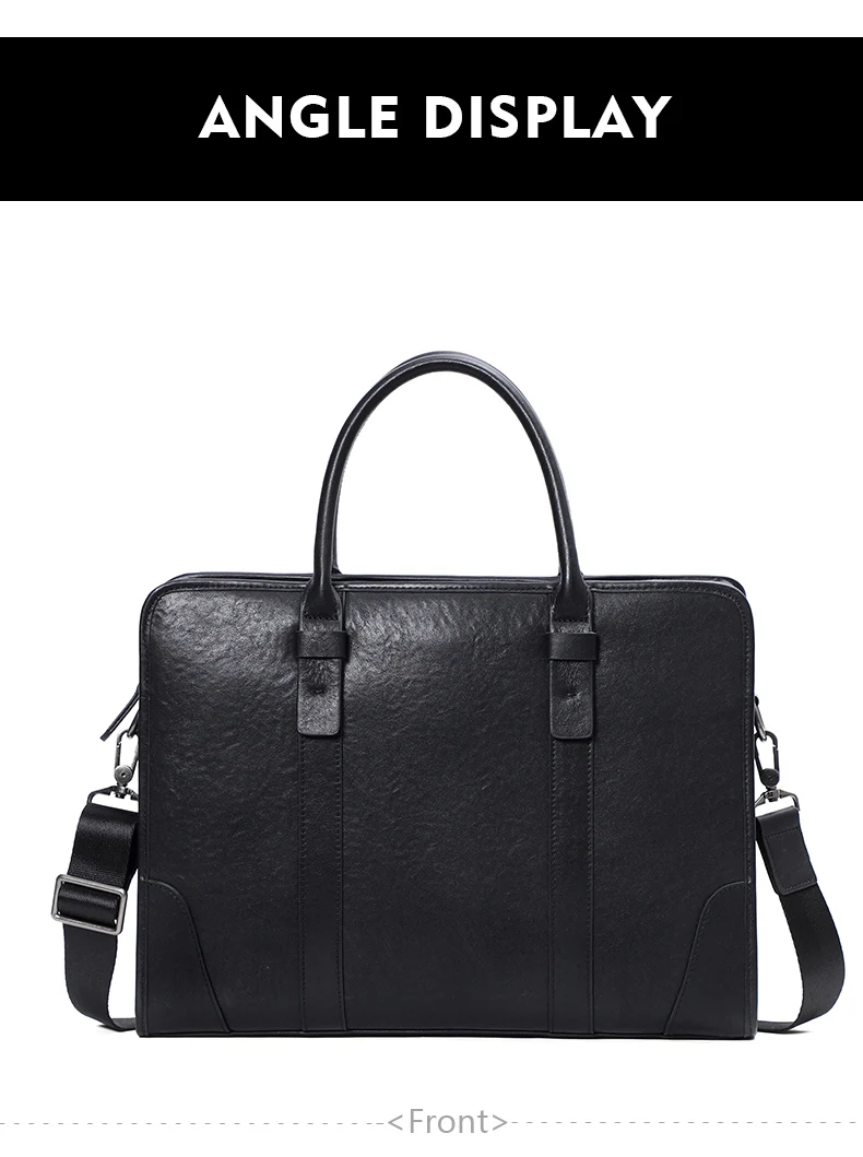 Coffee / Black Men Bag Handbag Genuine Leather Laptop Briefcase Male Shoulder Messenger Bags Large Capacity Men Briefcases