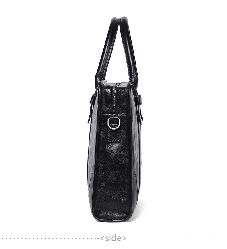 Coffee / Black Men Bag Handbag Genuine Leather Laptop Briefcase Male Shoulder Messenger Bags Large Capacity Men Briefcases