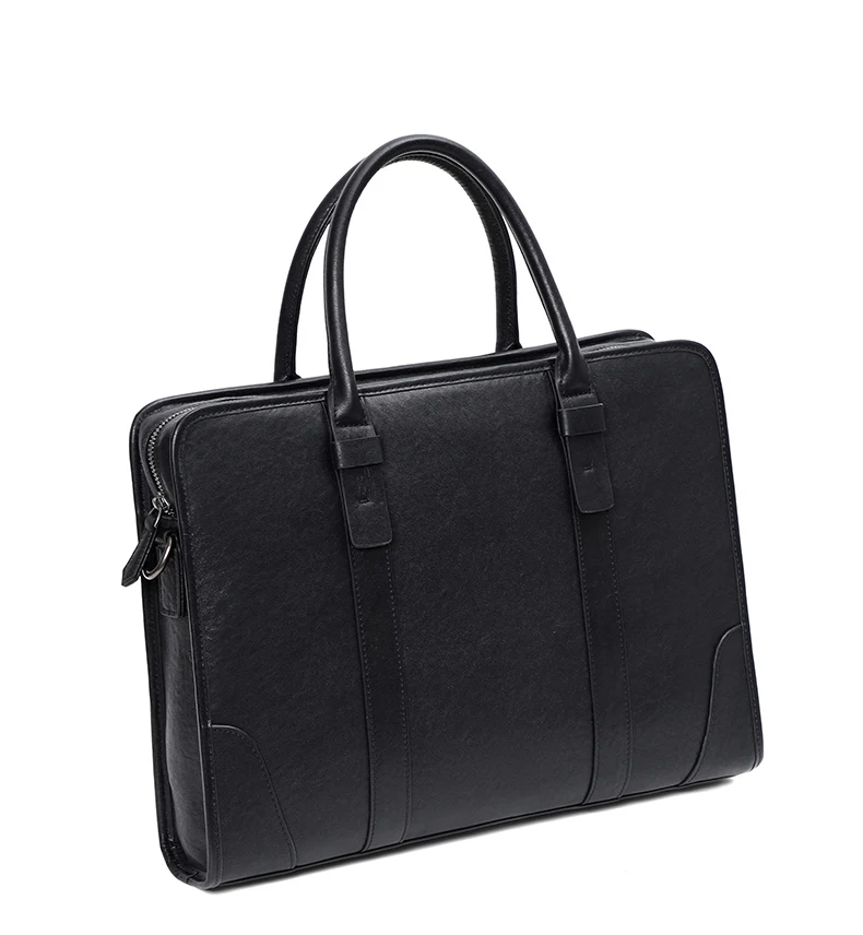 Coffee / Black Men Bag Handbag Genuine Leather Laptop Briefcase Male Shoulder Messenger Bags Large Capacity Men Briefcases