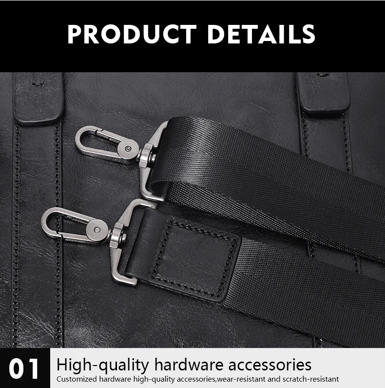 Coffee / Black Men Bag Handbag Genuine Leather Laptop Briefcase Male Shoulder Messenger Bags Large Capacity Men Briefcases