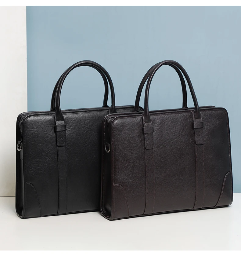 Coffee / Black Men Bag Handbag Genuine Leather Laptop Briefcase Male Shoulder Messenger Bags Large Capacity Men Briefcases